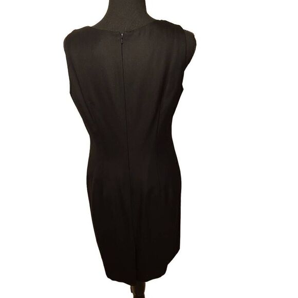 Brooks Brothers Womens Black Wool Sleeveless Lined V Neck Sheath Dress 8P - Picture 2 of 11